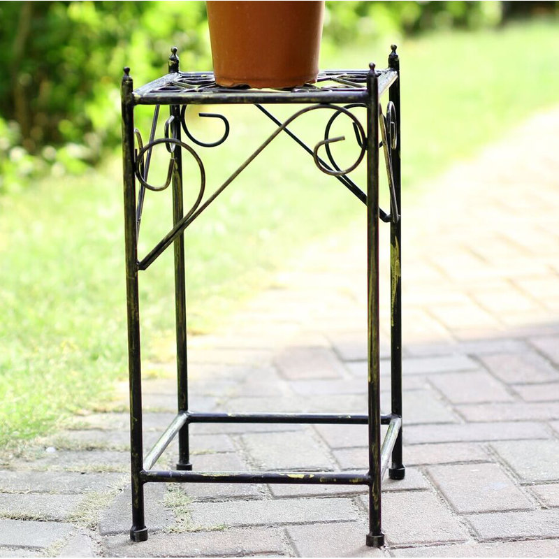 ORE Furniture Lattice Square Medium CastIron Plant Stand